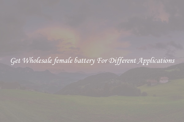 Get Wholesale female battery For Different Applications