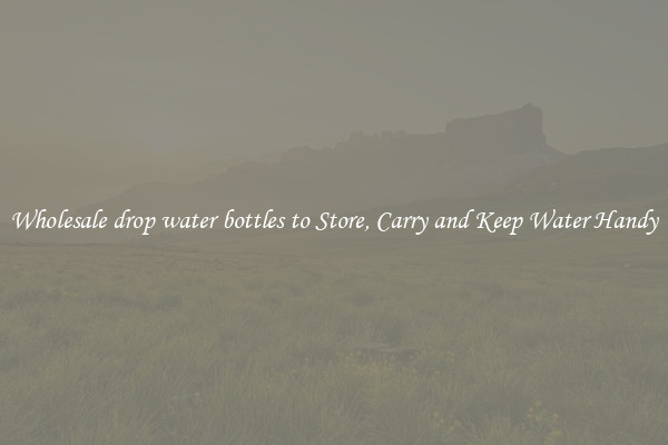 Wholesale drop water bottles to Store, Carry and Keep Water Handy