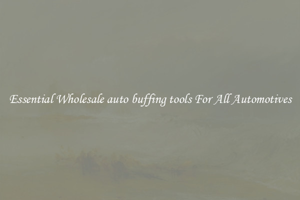 Essential Wholesale auto buffing tools For All Automotives