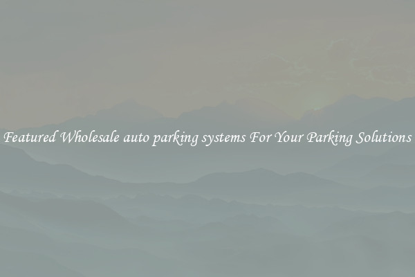 Featured Wholesale auto parking systems For Your Parking Solutions 
