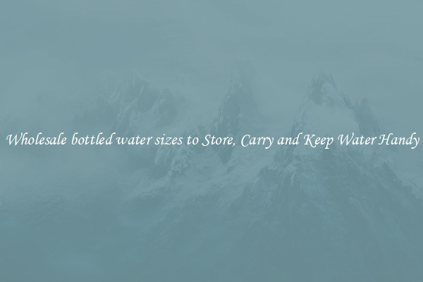 Wholesale bottled water sizes to Store, Carry and Keep Water Handy