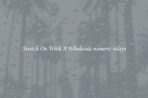 Switch On With A Wholesale numeric relays