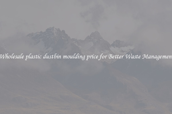 Wholesale plastic dustbin moulding price for Better Waste Management