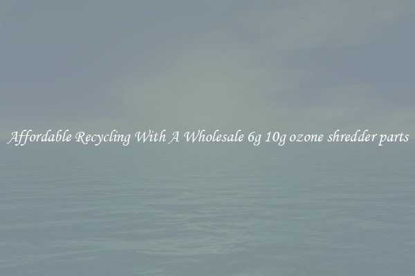 Affordable Recycling With A Wholesale 6g 10g ozone shredder parts