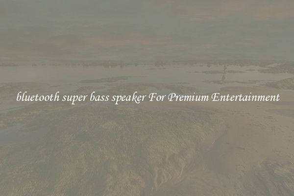 bluetooth super bass speaker For Premium Entertainment