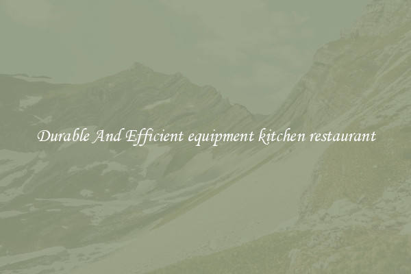 Durable And Efficient equipment kitchen restaurant